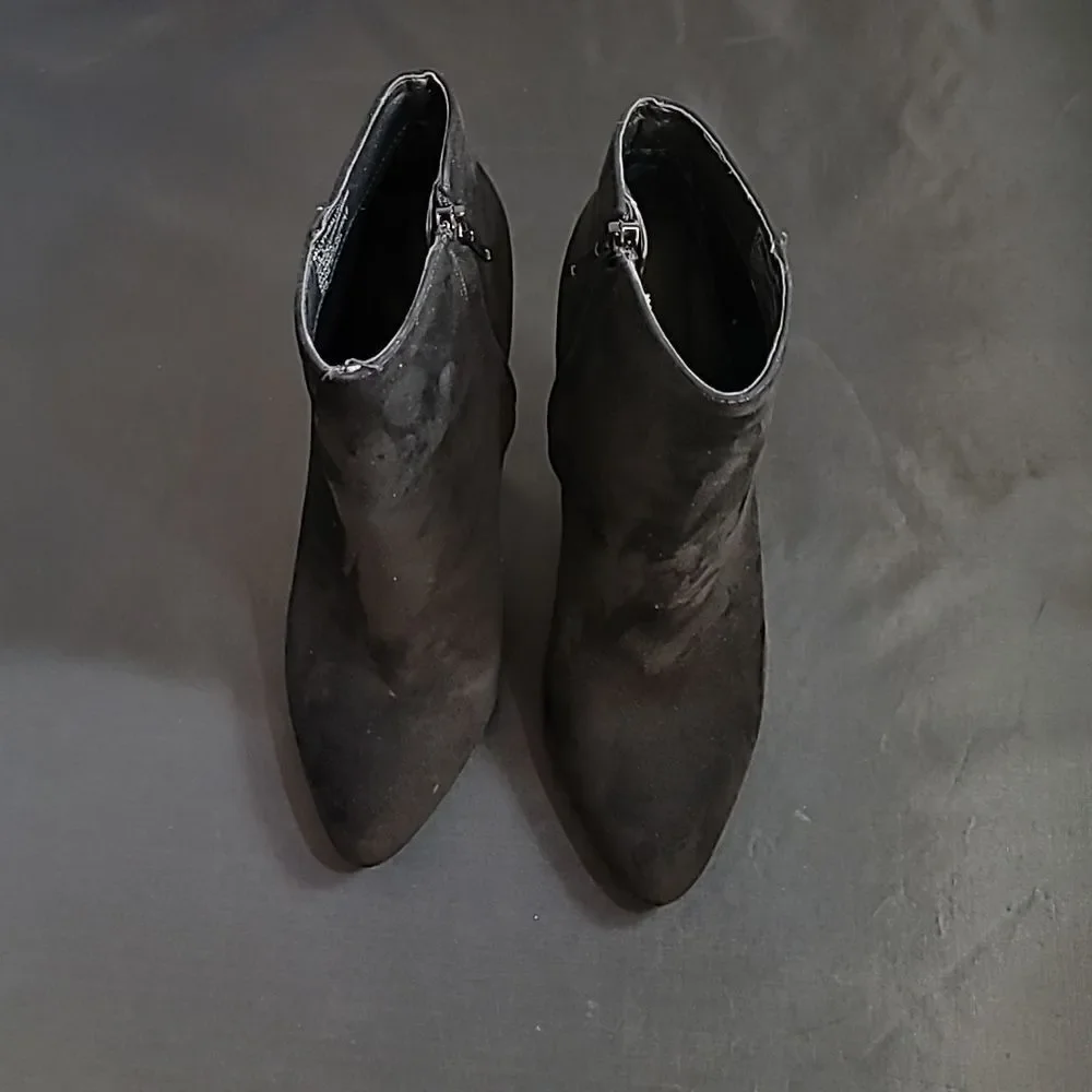 STEVE MADDEN SALLYY/SALL STILETTOS ZIP CLOSURE POINTE TOE WOMENS SUEDE BOOTIE